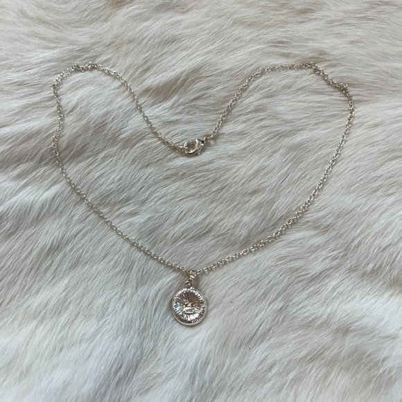 VINtage Avon NRT Pendant Necklace Red Rhinestone Round Silver Tone Metal 13302 - Picture 8 of 9